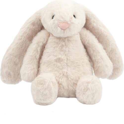 Interactive Squeaky Bunny Dog Toy, Large Beige Plush Chew for All Sizes, Fetch Toy